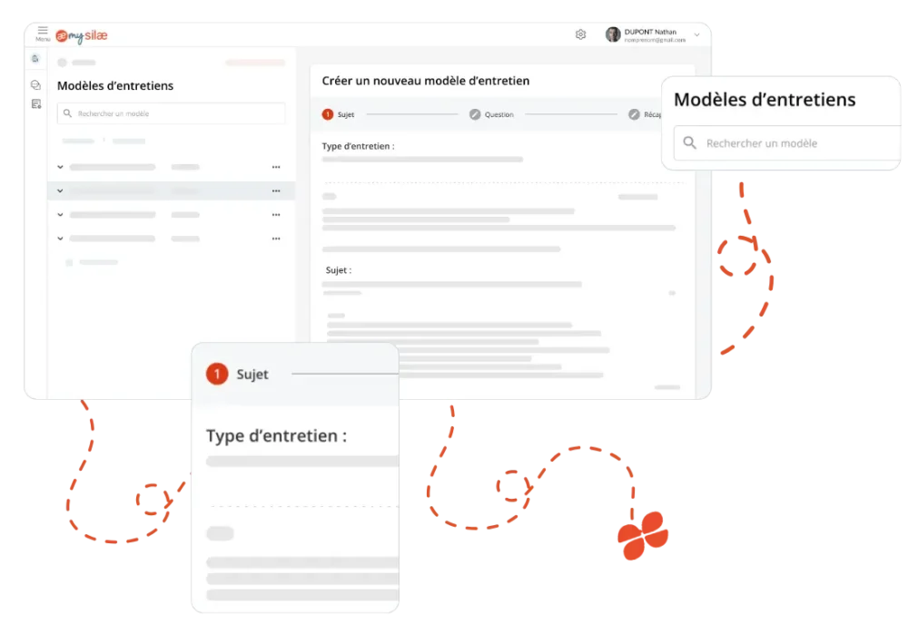 Optimisez la gestion de vos entretiens avec My Silae en vous basant sur les modèles d’entretiens préétablis. Conçus pour simplifier la gestion de vos entretiens, les modèles fournissent une structure claire et précise à suivre selon le type d’entretien sélectionné.