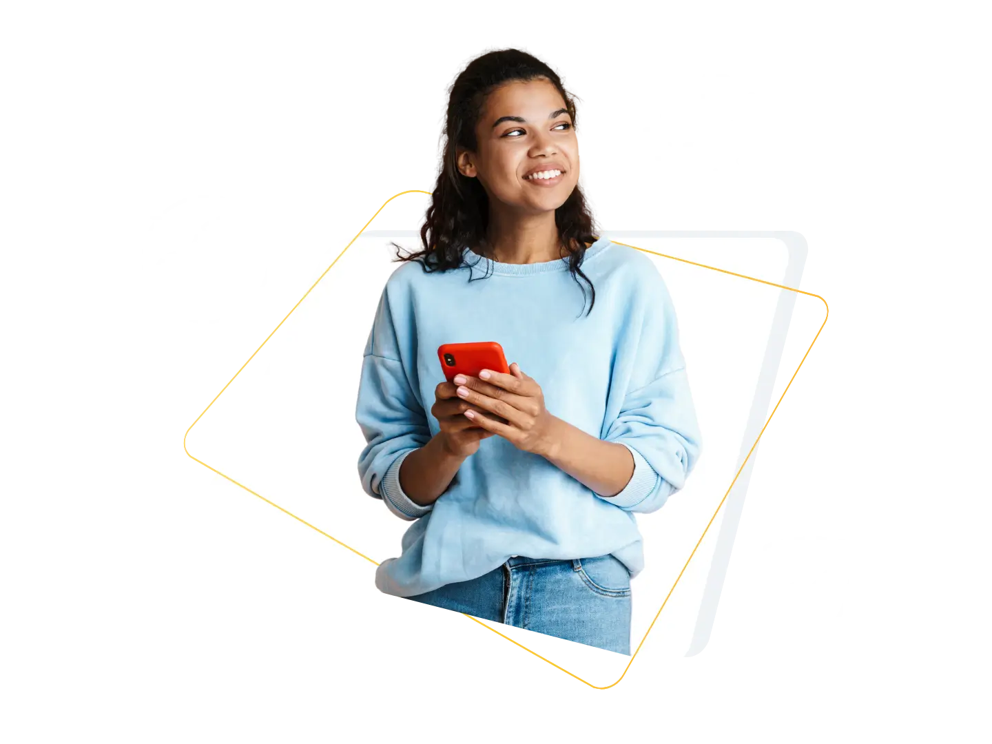 Illustration d’une personne utilisant un smartphone pour simplifier la paie avec la DSN automatisée grâce au logiciel Silae, symboles de rapidité, sécurité et automatisation.